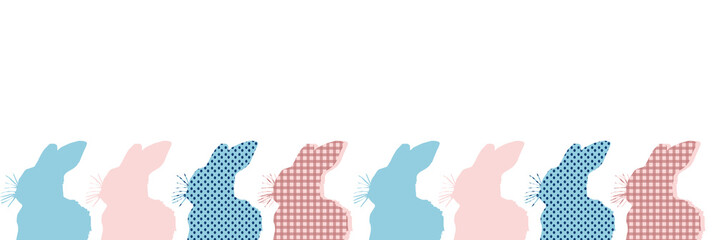 Cornice con sagome colorate di coniglietti in fila, elementi pasquali © sommaria