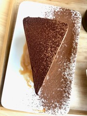 chocolate cake and coffee