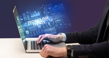 Businessman working on laptop concept