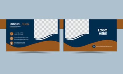 Business card design . Double sided business card template modern and clean style