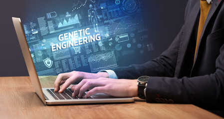 Businessman working on laptop concept