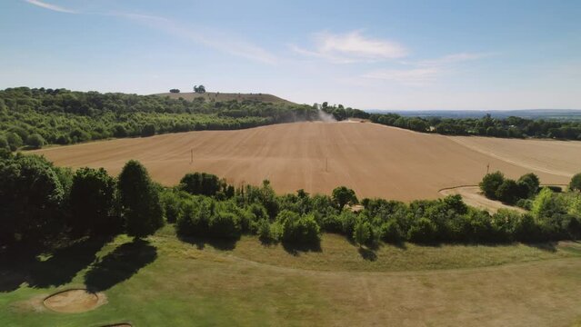 Coombe Hill Buckinghamshire Countryside Field Aerial Drone Flyover 2