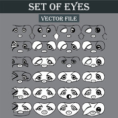 Set of eyes expressions vector file