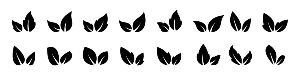 Fototapeta na wymiar Leaves vector icons. Leaves, foliage icon collection. Leaf vector icon set. Vector graphic
