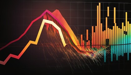 Un graphique coloré de commerce de marché d'affaires d'économie. Idéal comme fond d'écran.