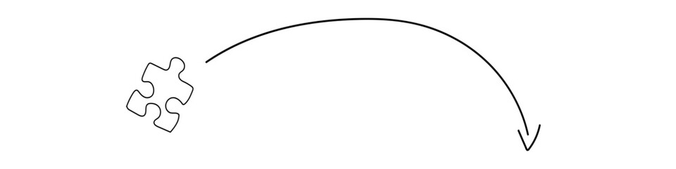 Puzzle Pfeil Skizze Zeichnung schwarz