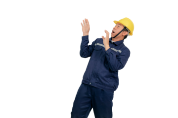 A man wearing a mechanic's work uniform