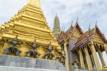 Demon Guardian Statues Wat Phra Kaew Grand Palace in Bangkok, Thailand.