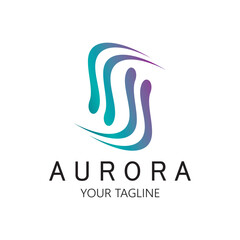 aurora logo design icon illustration vector template