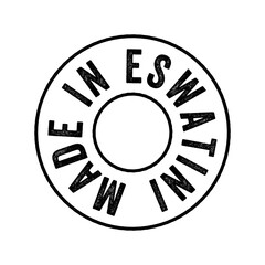 Made in Eswatini text emblem stamp, concept background