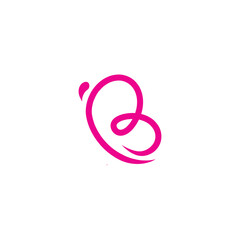 Letter B butterfly logo design