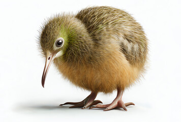 baby kiwi bird isolated on white, generative ai