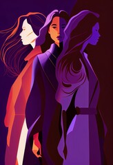 Obraz na płótnie Canvas International Women's Day,feminism,women of different cultures together ,generative AI