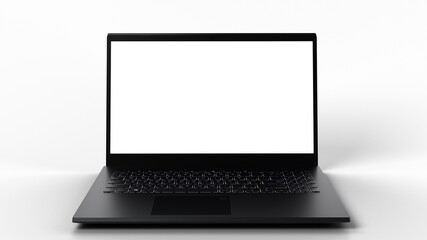 Fototapeta premium 3D rendered Laptop with transparent screen and background for content replacement.