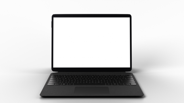 Surface Laptop with transparent screen and background for content placement