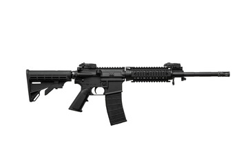 Modern automatic rifle isolated on white. Weapons for police, special forces and the army....