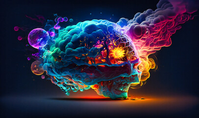 A mesmerizing visual representation of the boundless potential of the human brain, where knowledge and creativity merge into a powerful force of innovation and discovery