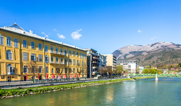 old city Bad Ischl at traun river