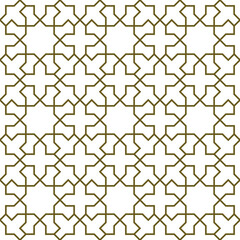 Seamless arabic geometric ornament in brown color.