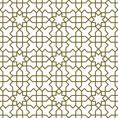 Seamless arabic geometric ornament in brown color.