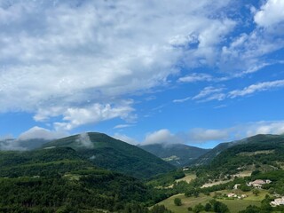 landscape with mountains and sky