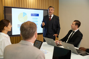 senior businessman talking and discussing about work or project in conference room