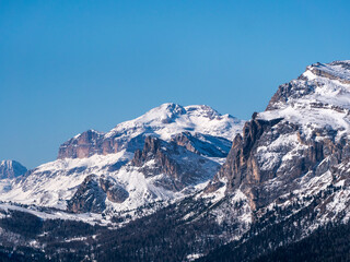 Faloria veduta delle Tre Cime di Piz Boè e del Lagazoi