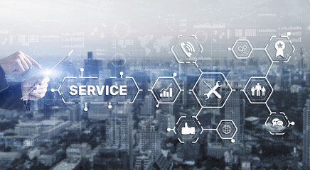 Technical Service Business Technology Internet Concept. 3D icons