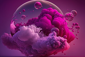 Magenta Fuschia Pink Bubbles
