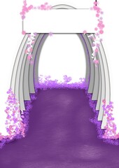 Wedding gate card illustration with orchids flowers 