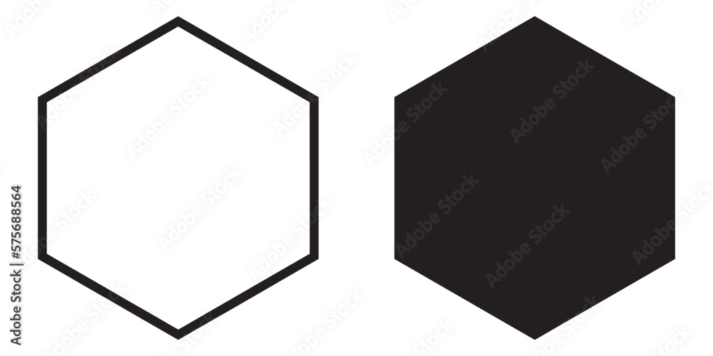 Fototapete ofvs329 outlinefilledvectorsign ofvs - hexagon vector icon . isolated transparent . black outline an