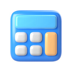 Calculator, math device. Financial analytics, bookkeeping, budget, debit, credit calculations concept. 3d vector icon.