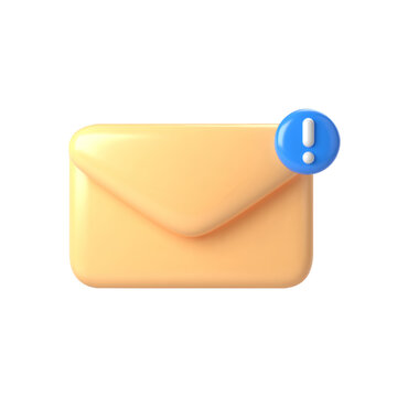 3d Mail Envelope Icon With Notification New Message. Message Concept 3d Vector Render Isolated