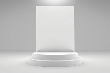 Fototapeta premium White Platform or empty pedestal. Podium for product.