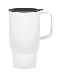White travel mug. vector illustration