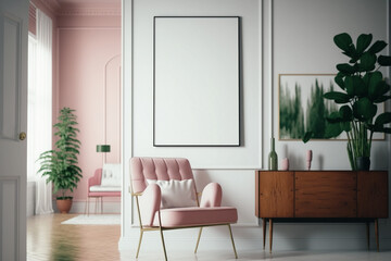 White and Pink Room, midcentury