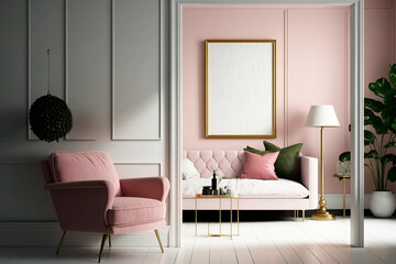 White and Pink Room, midcentury