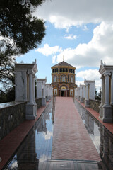 Obraz premium Icon Avenue at the chapel at the tomb of Archbishop Makarios, Troodos Mountains, Cyprus 