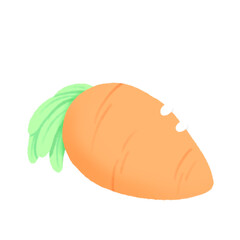 Hand-drawn Giant carrot with rabbit in doodle style