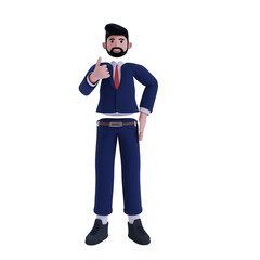 3d Business. icon isolated on white background. 3d rendering illustration