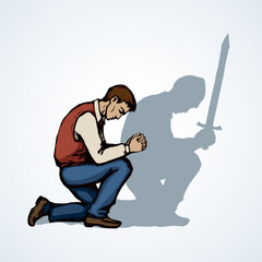 Vector image of the praying person