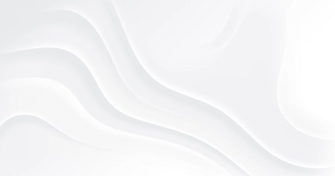 4k Elegant light grey white seamless looped background. Wavy dairy stripes animation. Digital minimal universal 3d BG. Soft premium minimalist luxury design template. Animated soft swirl water pattern