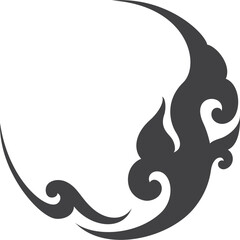 Thai art pattern silhouette symbol. Designed in round and eclipse shape for decorative.