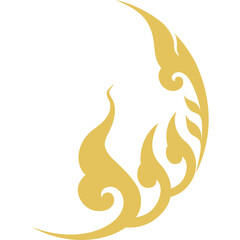 Thai art pattern silhouette symbol. Designed in round and eclipse shape for decorative.