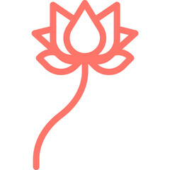 Obraz premium Lotus flower with stalk icon.