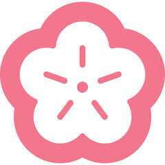 Sakura, pink blossom flower icon.