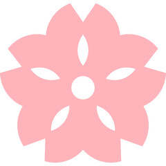 Sakura, pink blossom flower icon.