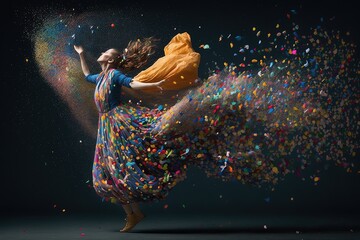 Abstract vision of happiness and freedom. Generative AI