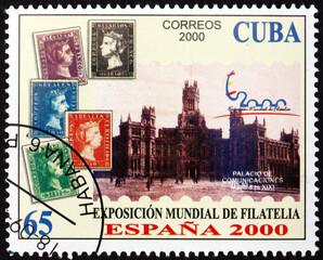 Postage stamp Cuba 2000 Palacio de Comunicaciones, Madrid, 2000 World Stamp Exhibition