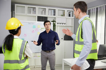 businessman meeting and talking about work or project with engineer in the office